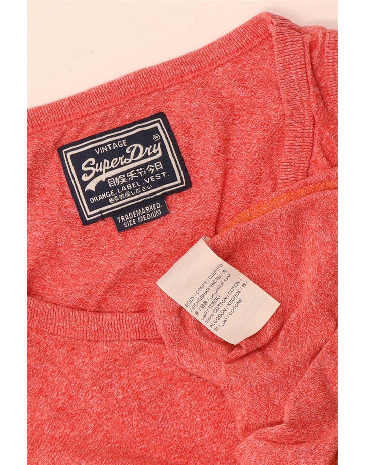 Superdry Herren-Trägershirt aus mittelrot gesprenkelter Baumwolle
