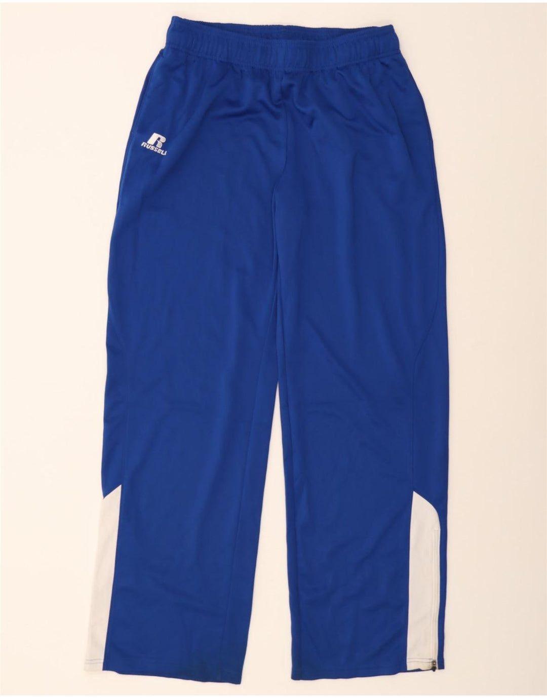 RUSSELL ATHLETIC Mens Tracksuit Trousers 2XL Blue Colourblock Polyester Vintage Russell Athletic and Second-Hand Russell Athletic from Messina Hembry 