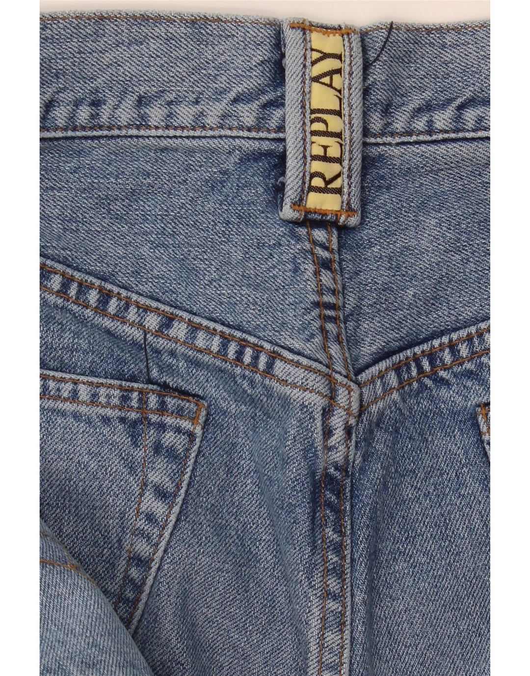 Replay Herren Straight Jeans W33 L35 Blaue Baumwolle