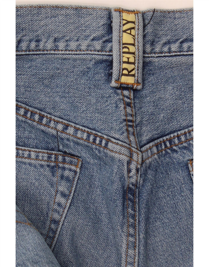 Replay Herren Straight Jeans W33 L35 Blaue Baumwolle