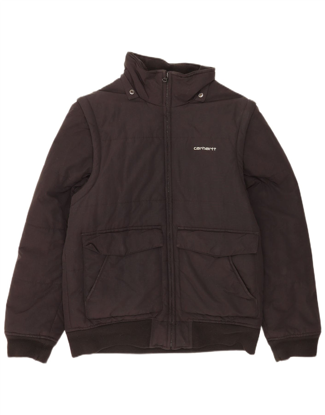 Carhartt Herren Wattierte Jacke UK 38 Mittelschwarzes Nylon