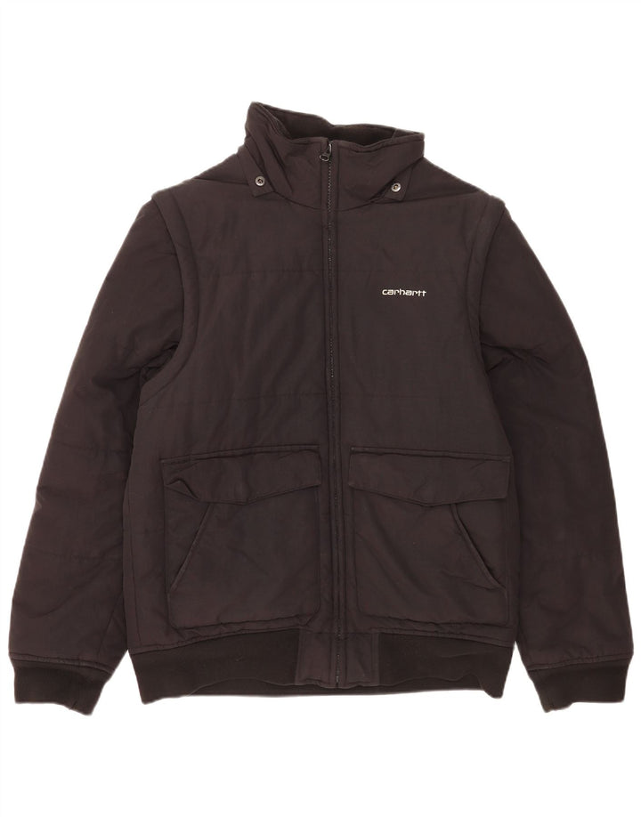 Carhartt Herren Wattierte Jacke UK 38 Mittelschwarzes Nylon
