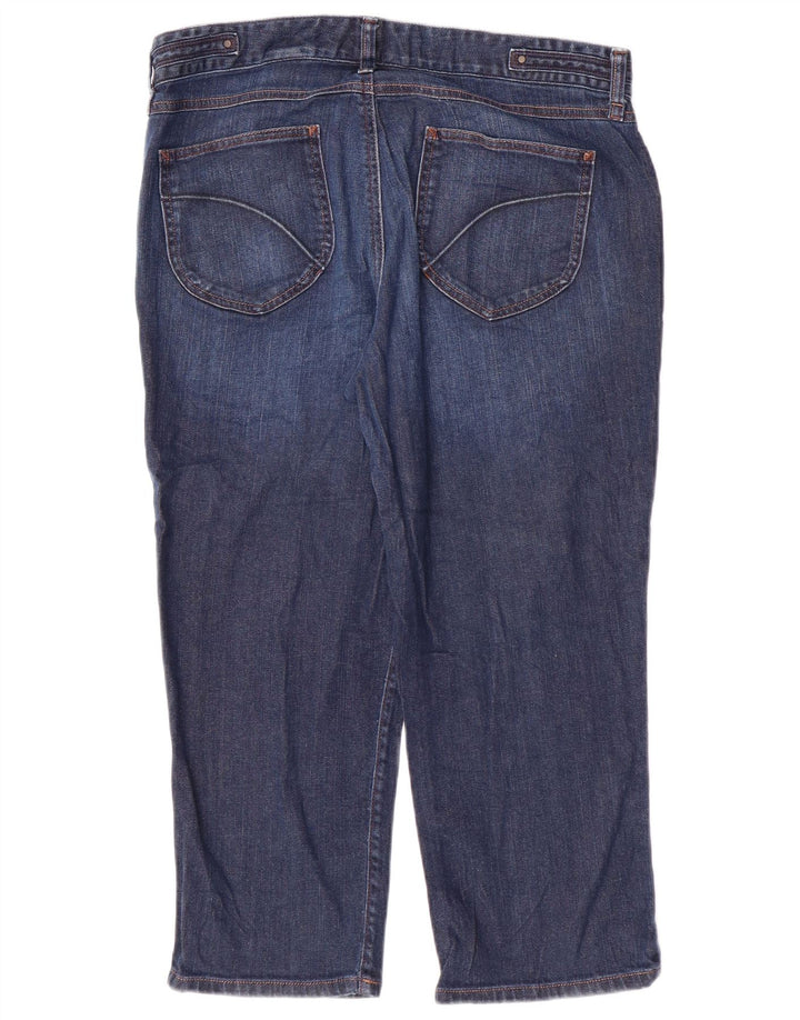 EDDIE BAUER Damen Capri-Jeans, groß, US 12, Größe L, W34, L23, Marineblau, Baumwolle