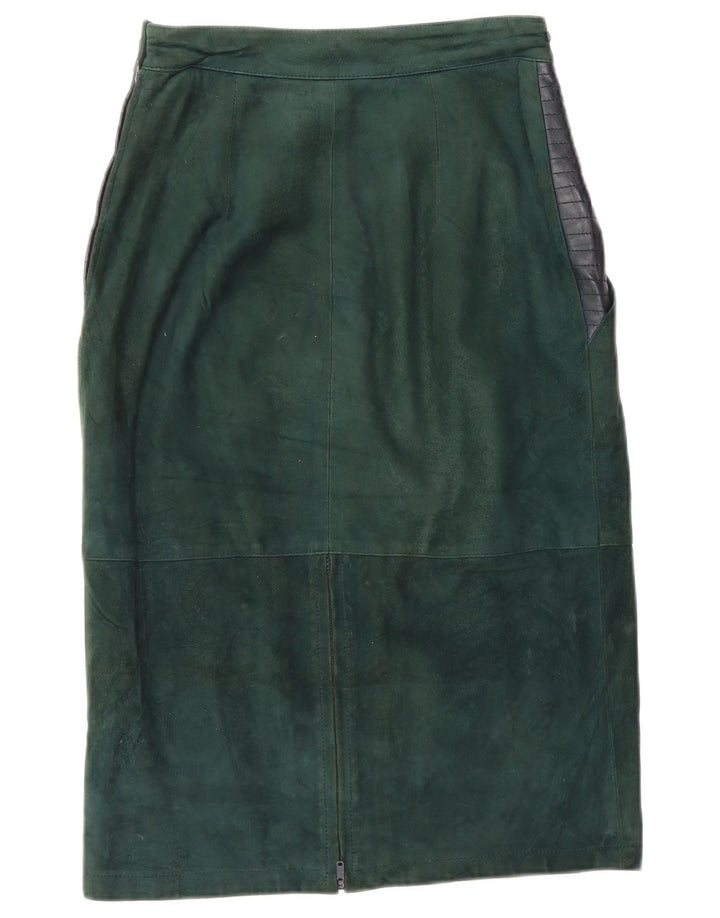 VINTAGE Damen Wildlederrock W26 Small Grün