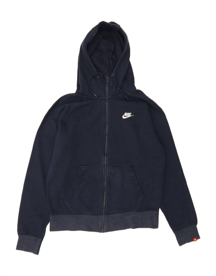 NIKE Mens Zip Hoodie Sweater Medium Navy Blue Cotton Vintage Nike and Second-Hand Nike from Messina Hembry 