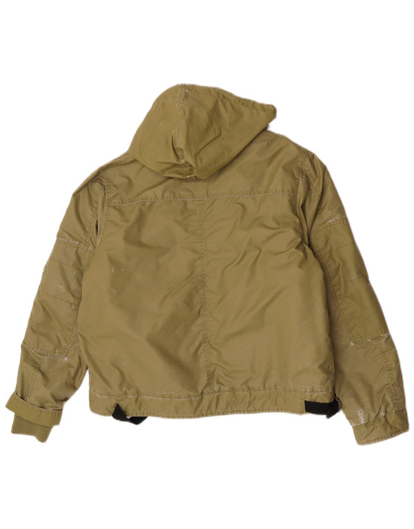 Diesel Jungen-Bomberjacke mit grafischer Kapuze, 13–14 Jahre, XL, Khaki, Polyamid
