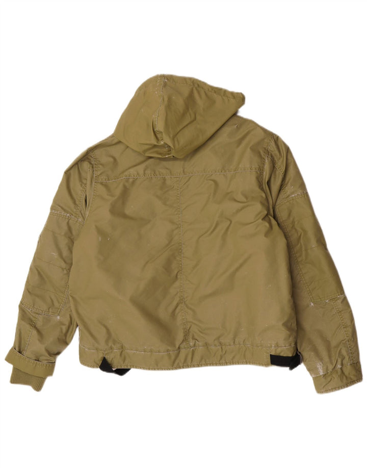 Diesel Jungen-Bomberjacke mit grafischer Kapuze, 13–14 Jahre, XL, Khaki, Polyamid
