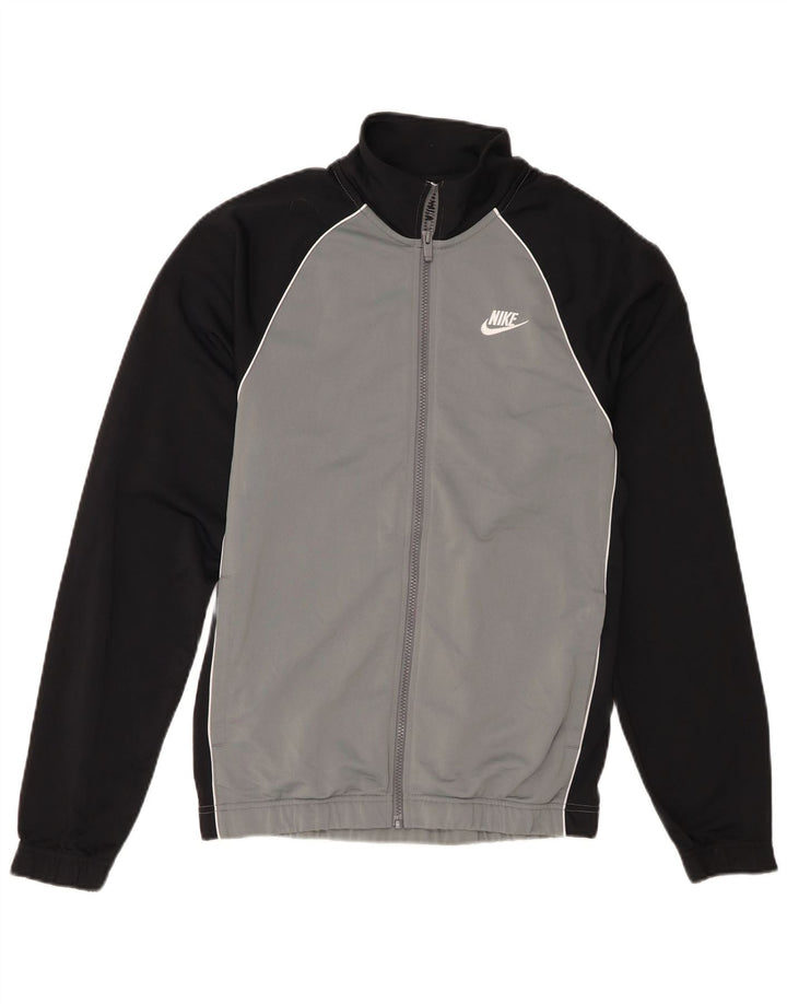 Nike Herren-Trainingsanzugoberteil, XS, graues Colourblock-Polyester