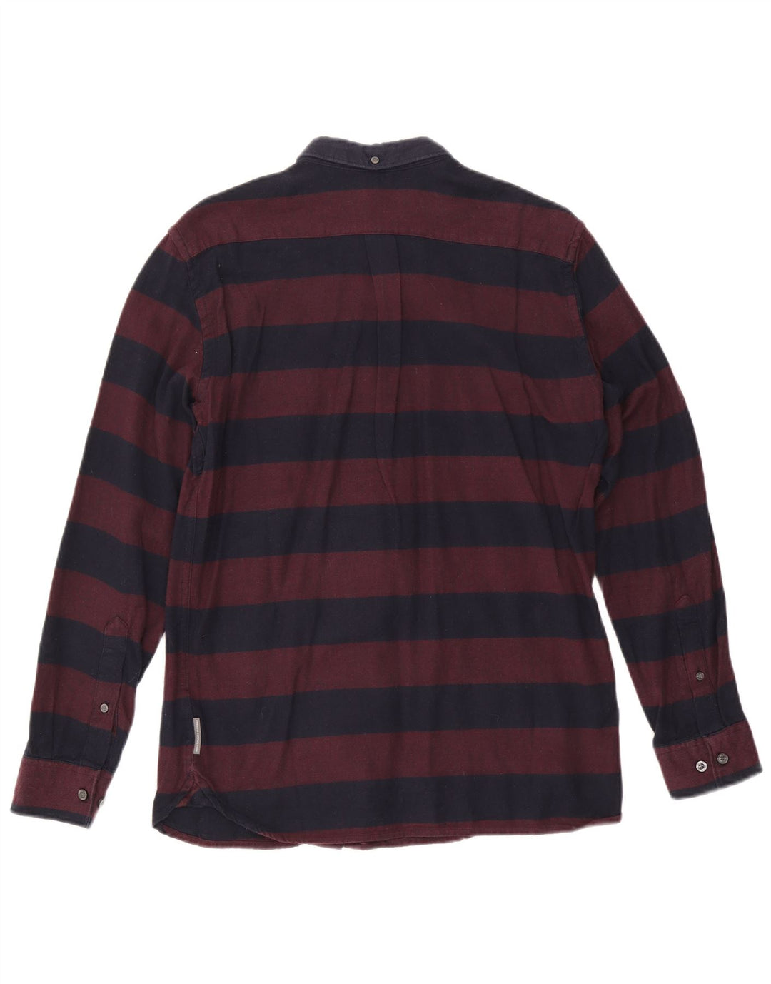 French Connection Herren-Flanellhemd aus mittelblauer, gestreifter Baumwolle