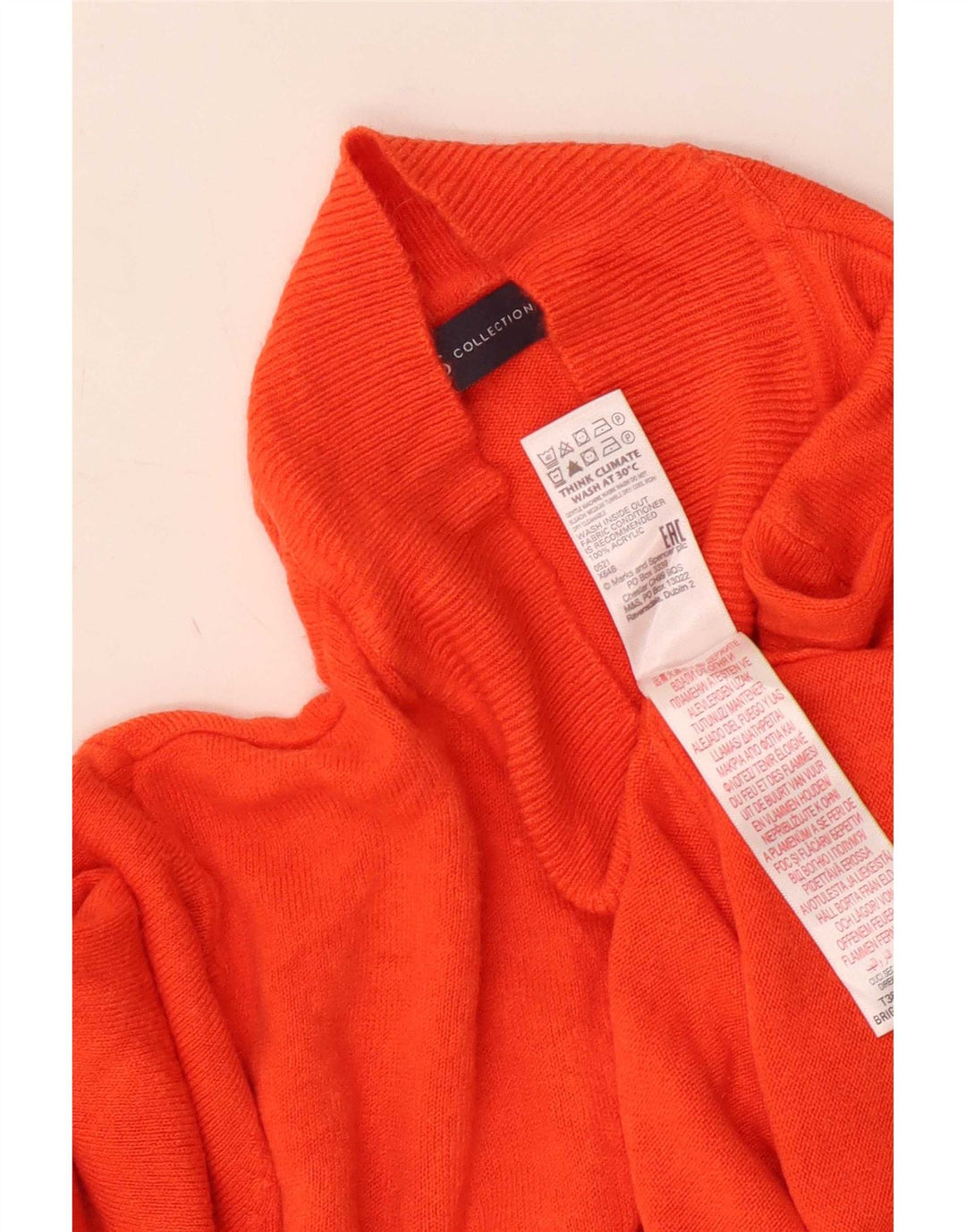 Marks & Spencer Rollkragenpullover für Damen, Gr. 14, mittelorange