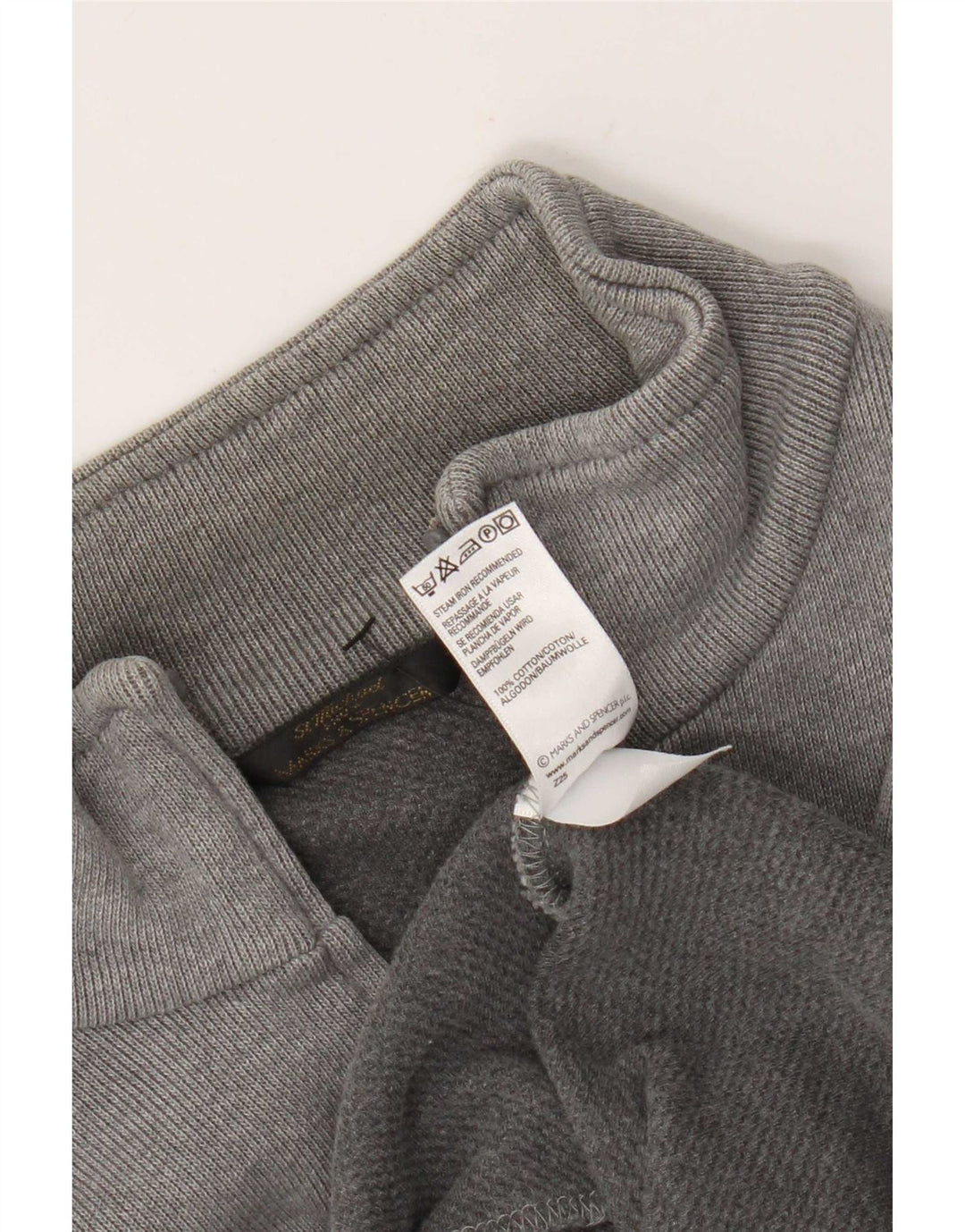 Marks & Spencer Herren-Trainingsanzug, Oberteil, Jacke, Größe S, Grau, Baumwolle