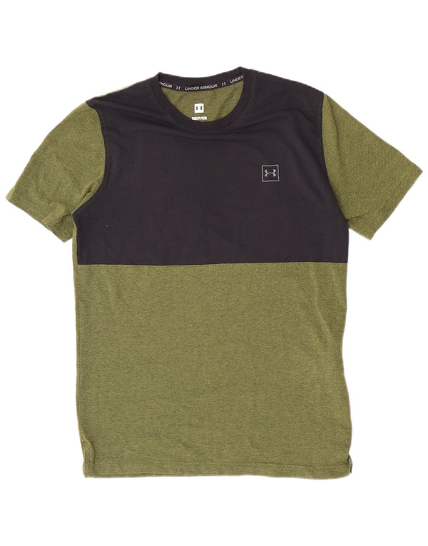 Under Armour Herren T-Shirt Top Small/Medium Grün Colourblock Baumwolle Sport