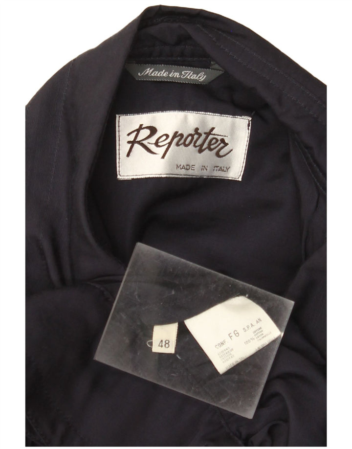 REPORTER Herren-Militär-Bomberjacke IT 48, mittelmarineblaue Baumwolle