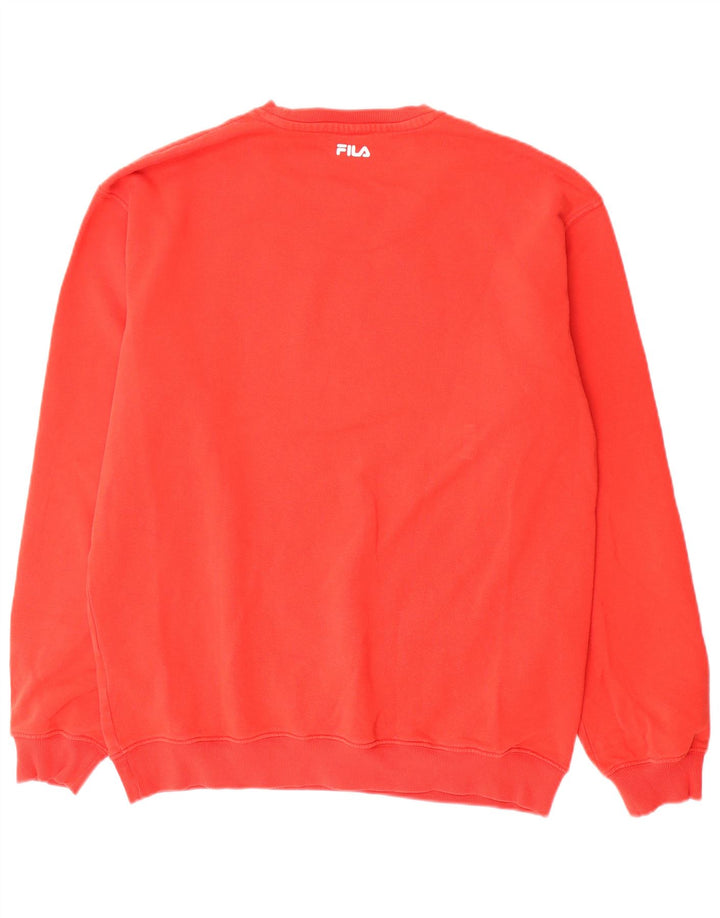 Fila Herren Grafik-Sweatshirt-Pullover aus mittelroter Baumwolle