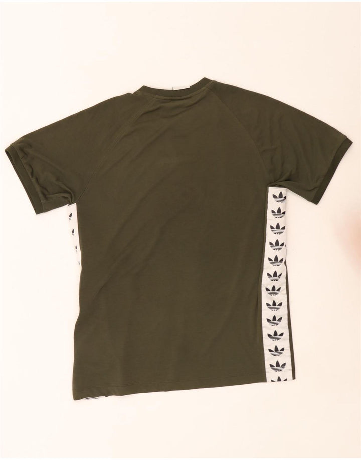 Adidas Herren Grafik-T-Shirt-Oberteil, großes Khaki-Farbblock-Polyester