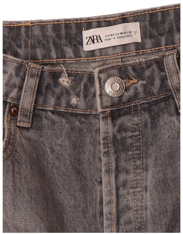 Zara Damen Straight Jeans EU 42 Large W32 L27 Grau