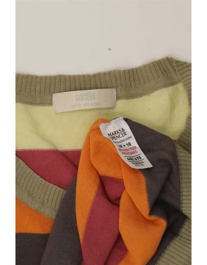 Marks & Spencer Damen Crop Pullover mit U-Boot-Ausschnitt, UK 16, Größe L, mehrfarbig