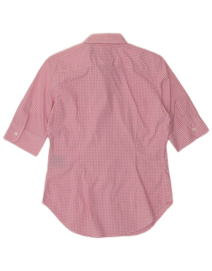 Ralph Lauren Damen Kurzarmhemd US 6 Mittelrosa Gingham