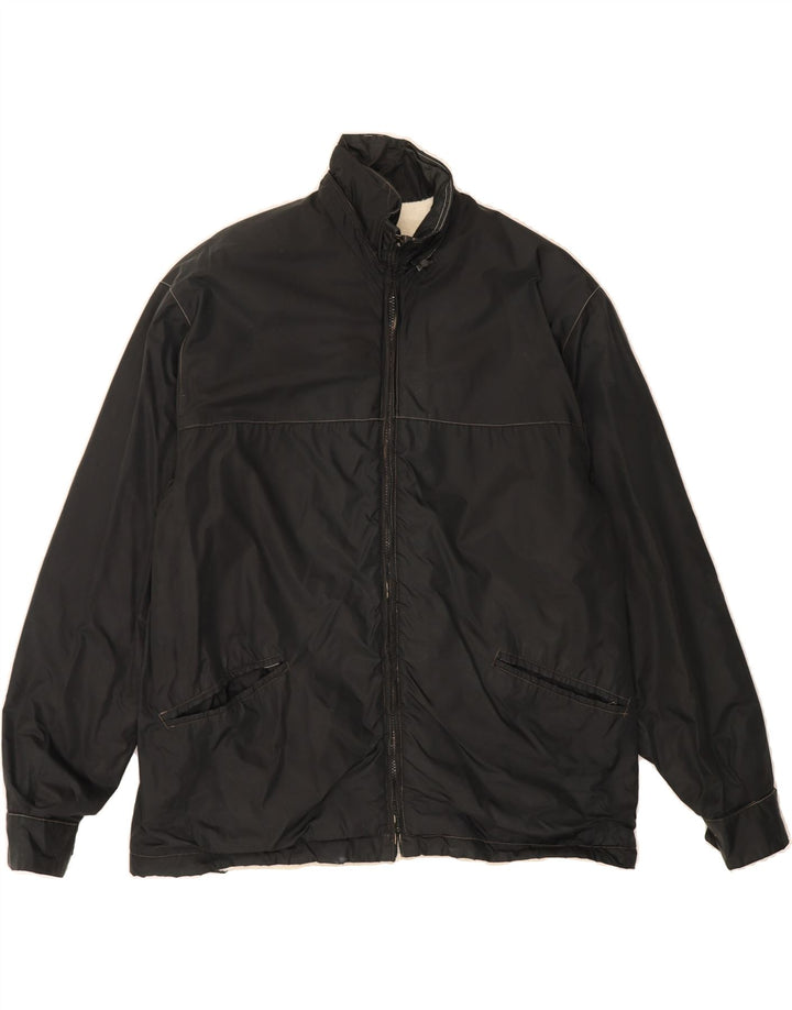 VINTAGE Mens Windbreaker Jacket IT 48 Medium Black Vintage Vintage and Second-Hand Vintage from Messina Hembry 
