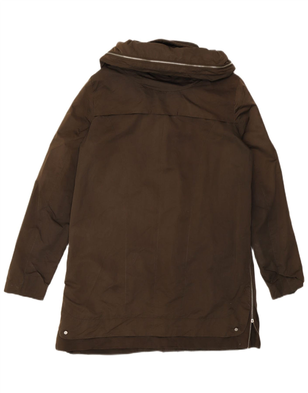Zara Damen-Parka mit Kapuze, übergroß, Gr. 10, Khaki