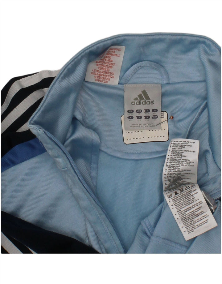 ADIDAS Jungen-Trainingsanzug-Top-Jacke, 11–12 Jahre, blaues Colourblock-Polyester