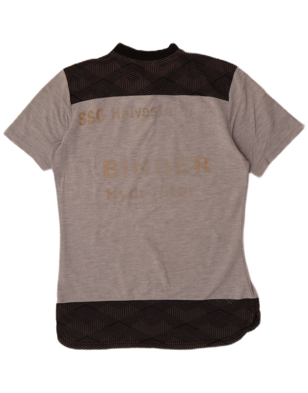 Puma Herren Grafik-T-Shirt-Oberteil aus mittelgrauer Colourblock-Baumwolle