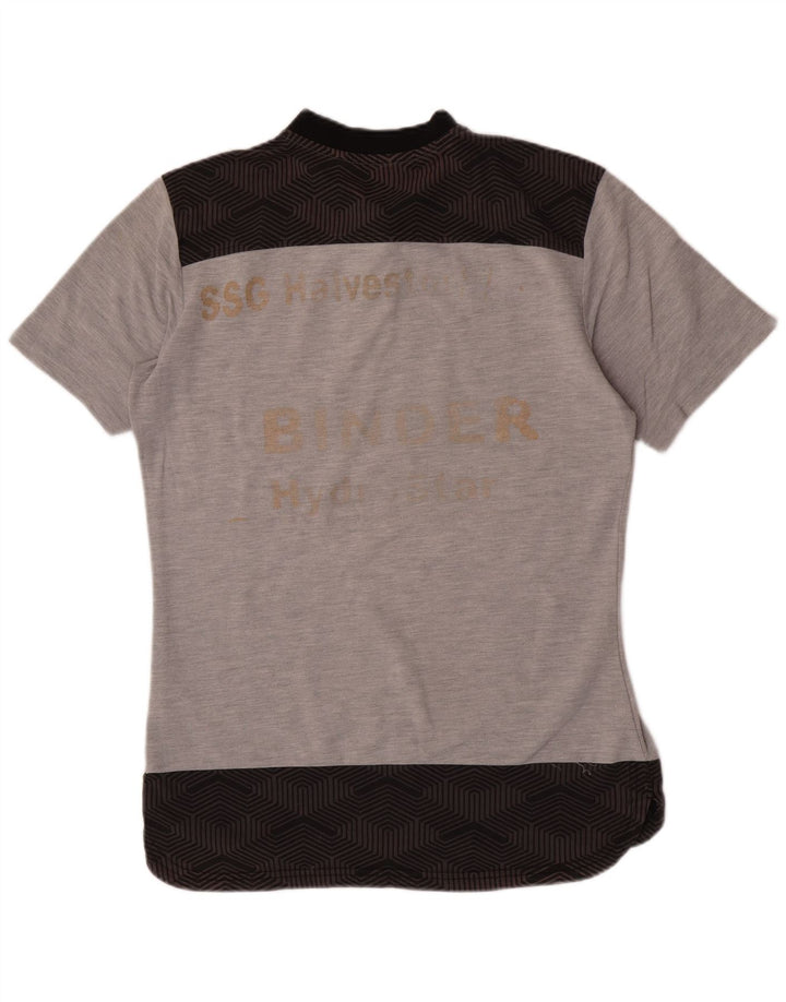 Puma Herren Grafik-T-Shirt-Oberteil aus mittelgrauer Colourblock-Baumwolle