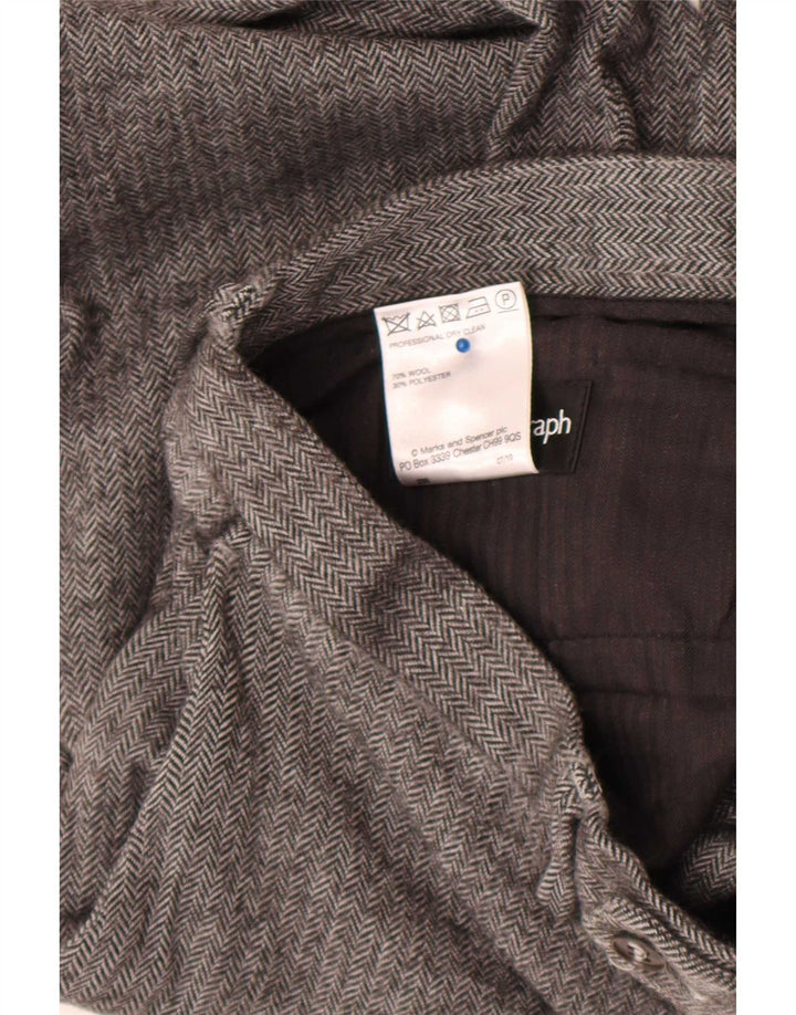 Marks & Spencer Herren-Anzughose „Autograph“, W36, L28, graues Fischgrätenmuster