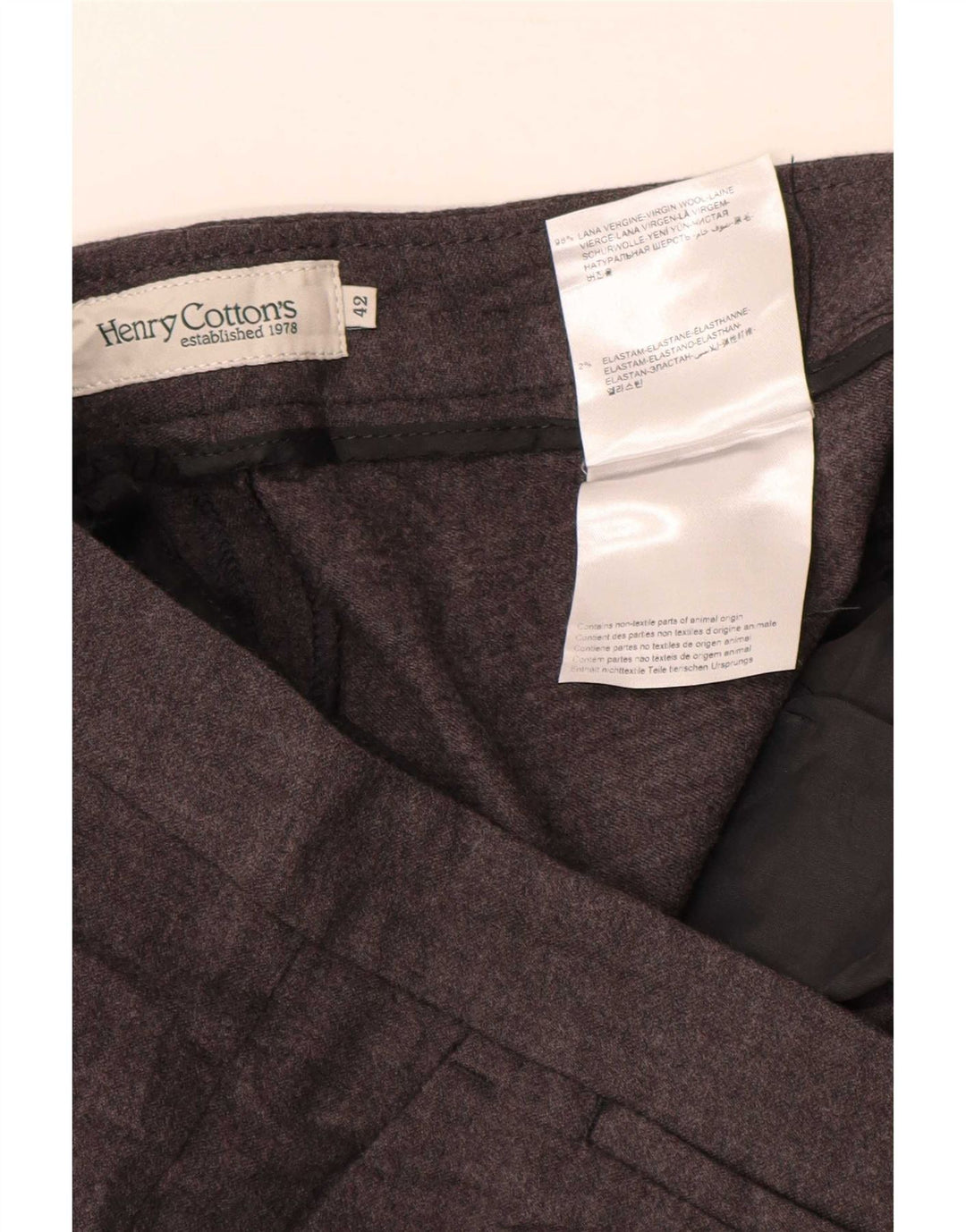 Henry Cottons Damen Slim-Anzughose IT 42 Medium W30 L26 Graue Wolle