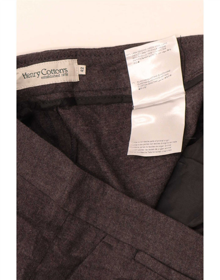 Henry Cottons Damen Slim-Anzughose IT 42 Medium W30 L26 Graue Wolle