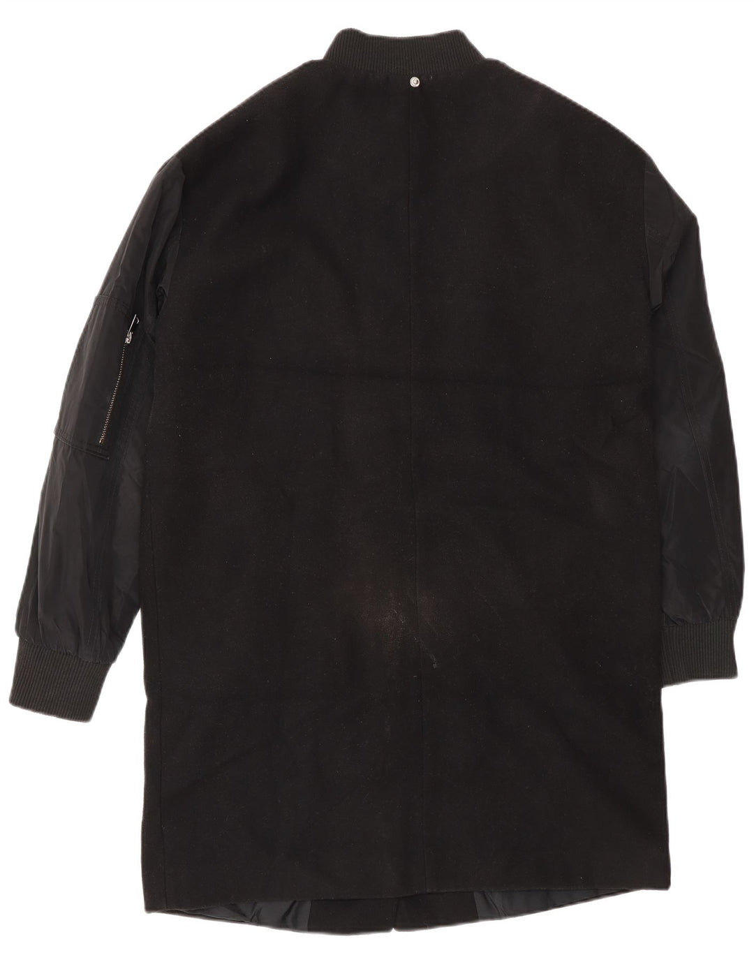 Topshop Damen Übergroßer Mantel UK 8 Small Schwarz Polyester