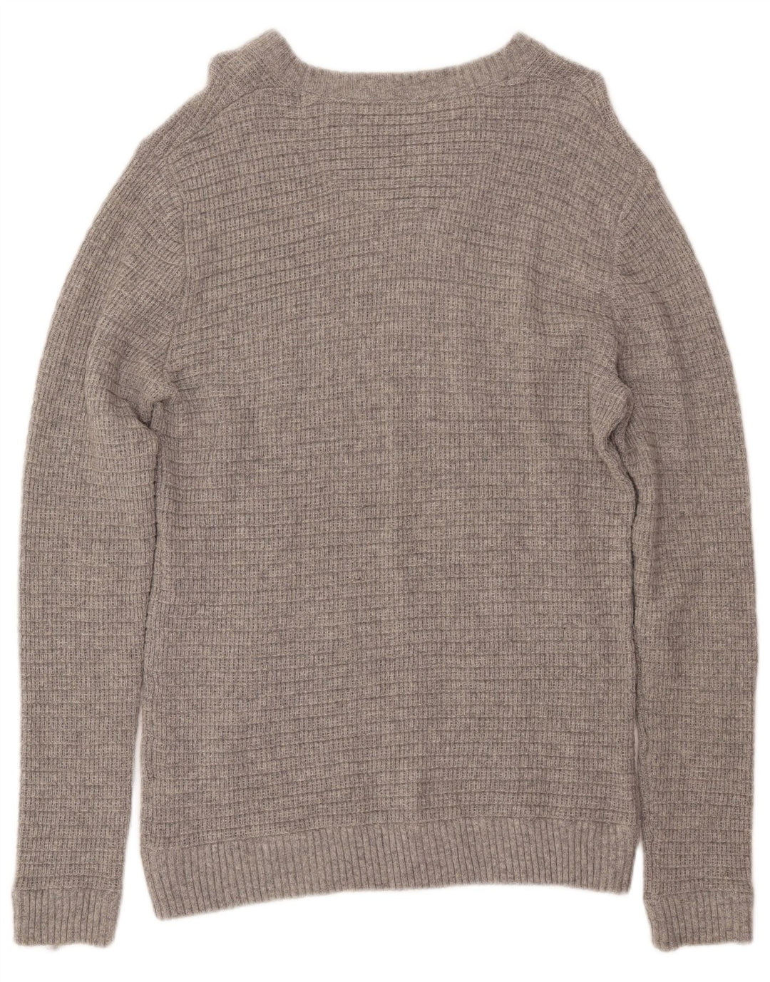 Crew Clothing Herren-Pullover mit Rundhalsausschnitt, Größe L, graue Wolle
