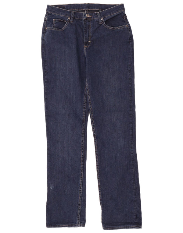 Lee Damen Straight Jeans US 12 Large W32 L35 Marineblaue Baumwolle