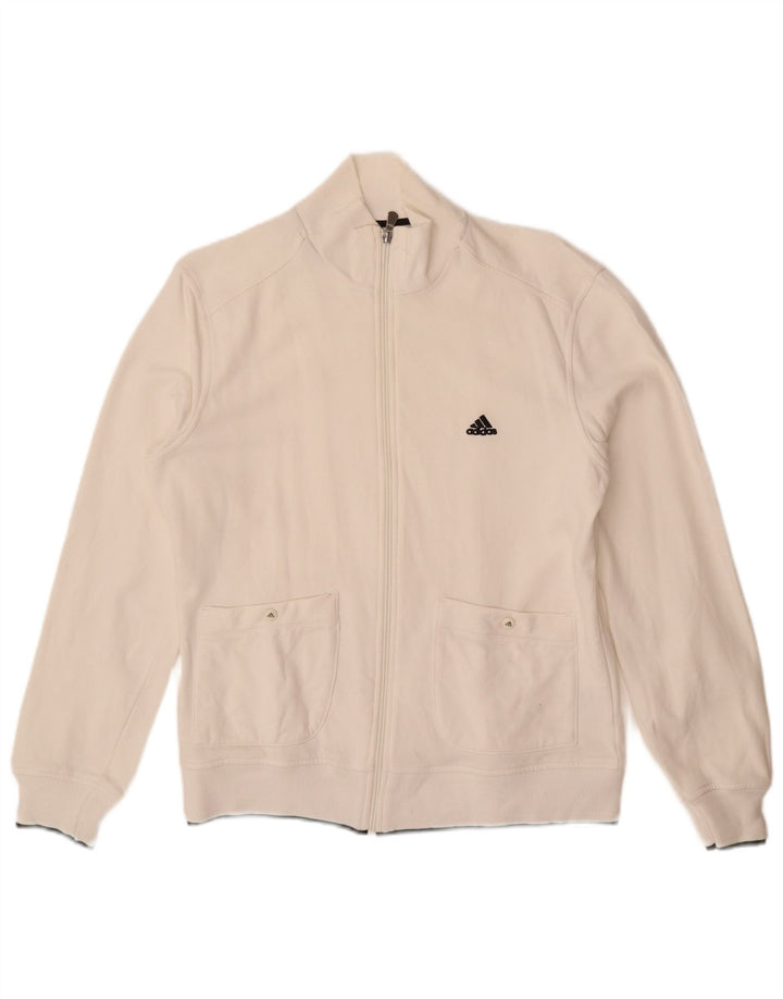 ADIDAS Herren-Trainingsanzug-Topjacke, UK 40/42, mittelweiße Baumwolle