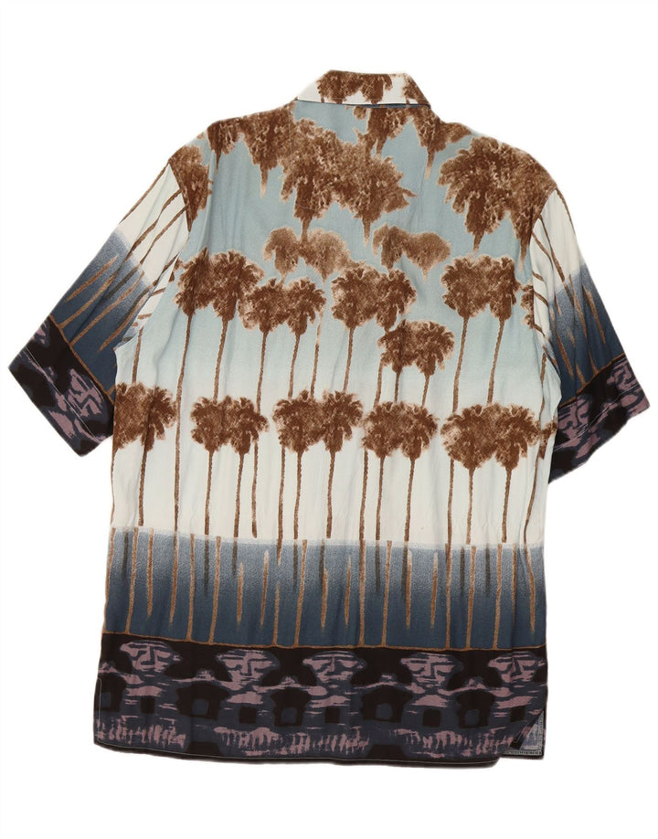 MCKAY Herren-Hawaiian-Kurzarmhemd, Größe 39/40, Mittelblau