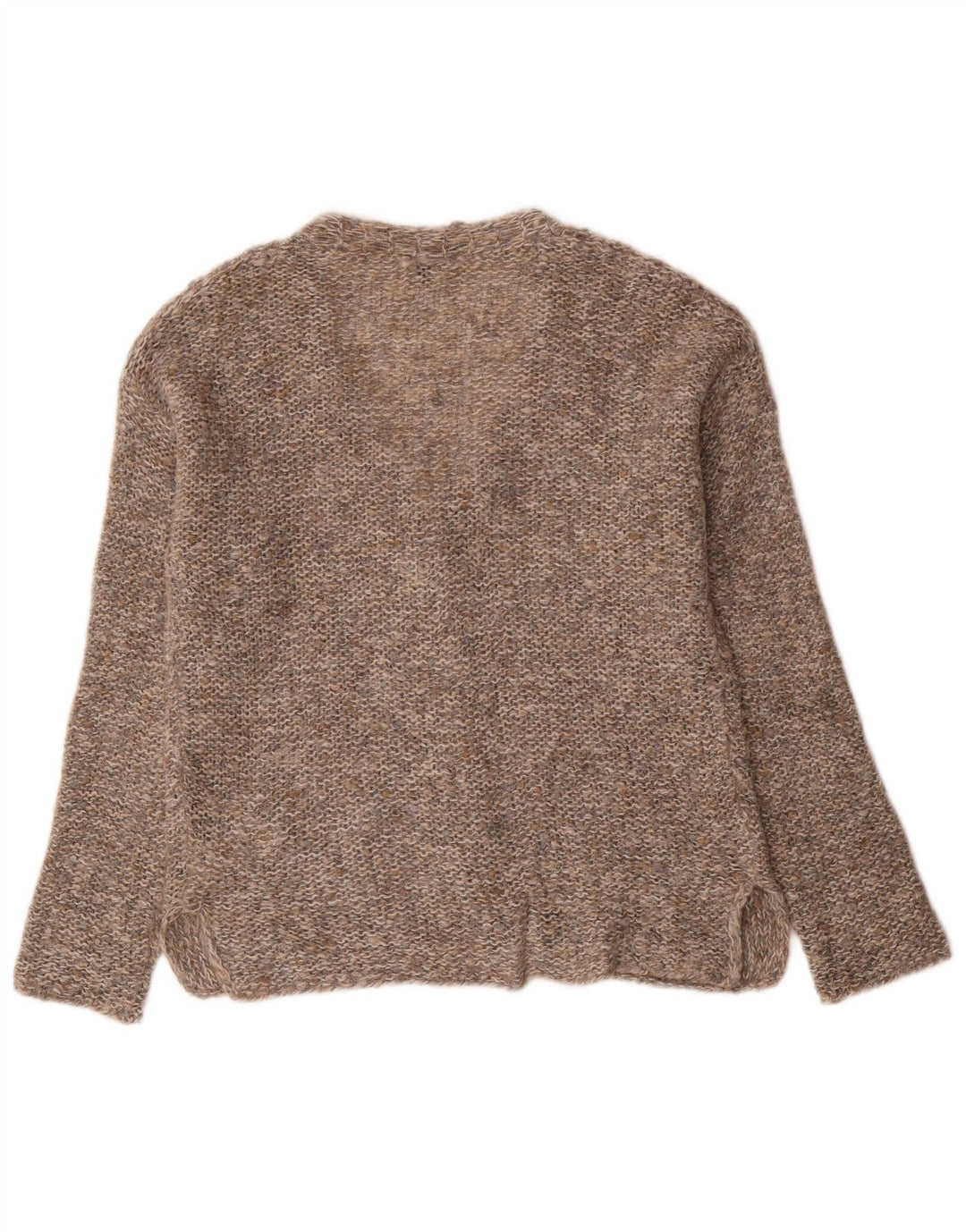 BENETTON Damen-Strickjacke in Übergröße, Gr. 6, XS, Grau, Acryl