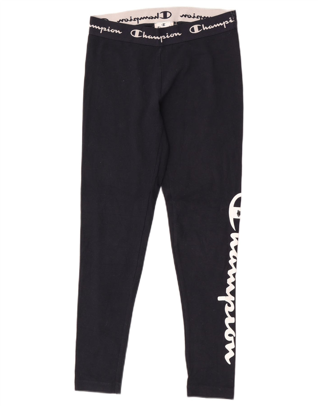 Champion Womens Graphic Leggings UK 10 Small Marineblau Baumwolle