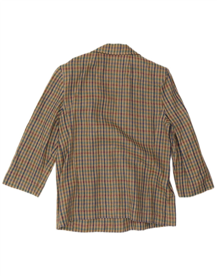 Vintage Damen 2-Knopf-Blazerjacke UK 18 XL Mehrfarbiger Gingham