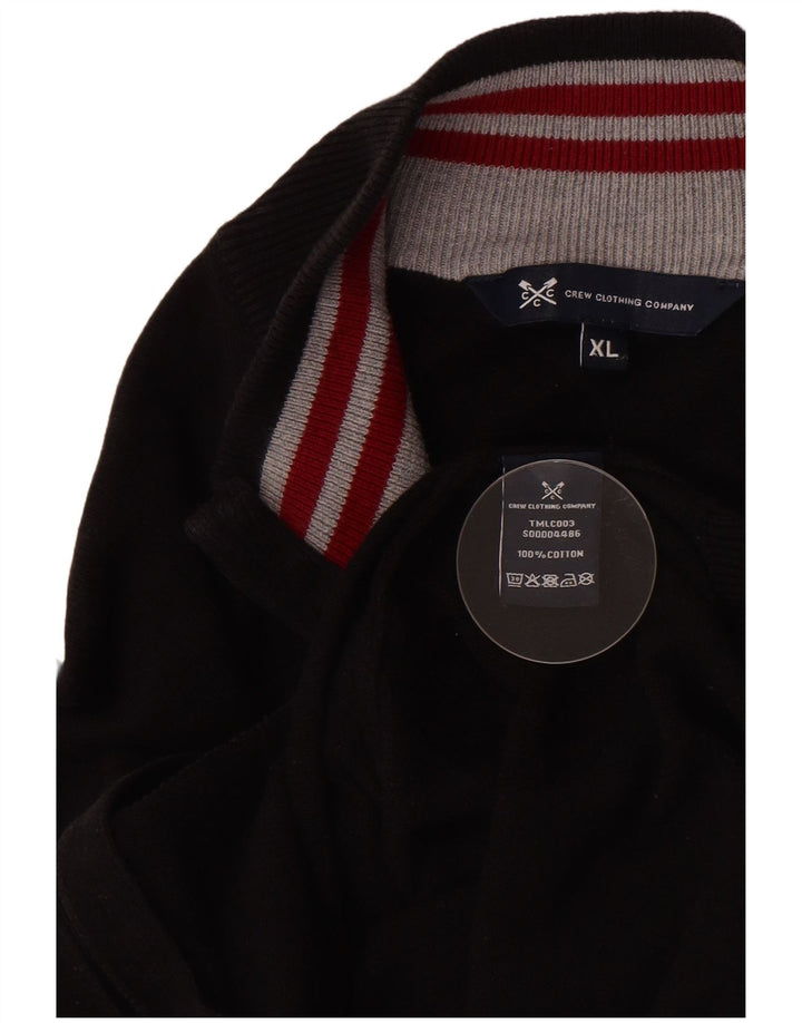 Crew Clothing Herren-Cardigan-Pullover XL aus schwarzer Baumwolle