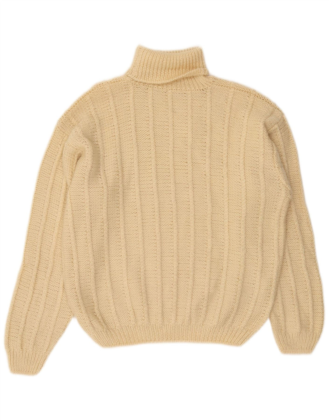 Vintage Damen Rollkragenpullover Pullover UK 14 Large Off White