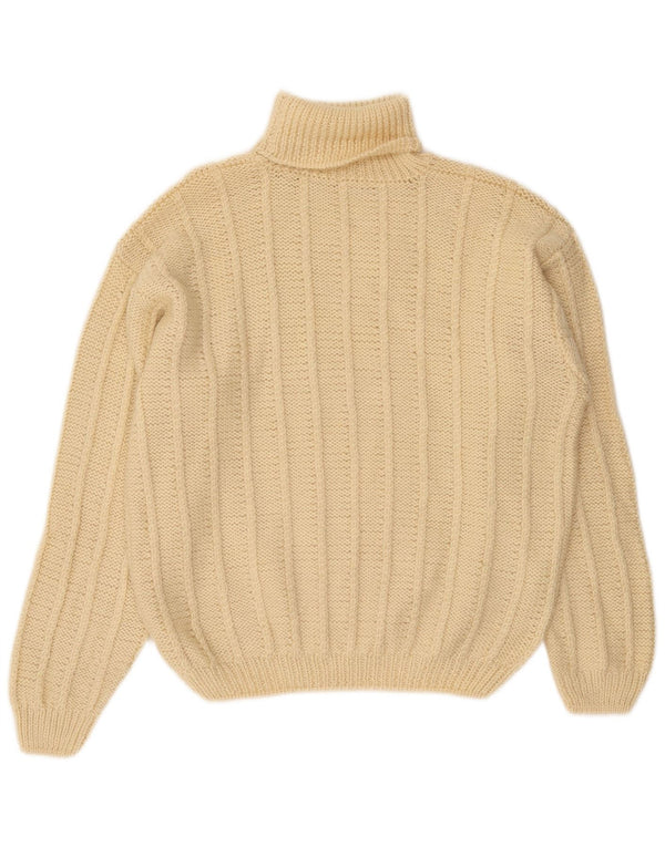 Vintage Womens Roll Neck Jumper Sweater UK 14 Large Off White