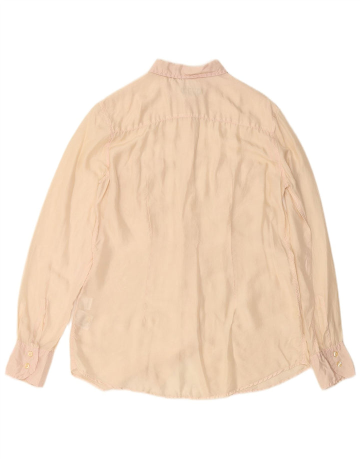 FRED PERRY Damen Hemdbluse UK 14 Große Beige Seide