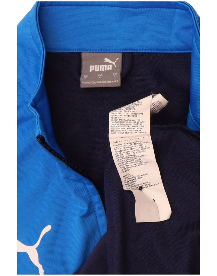 Puma Herren-Trainingsanzug-Top-Jacke, klein, marineblaues Farbblock-Polyester