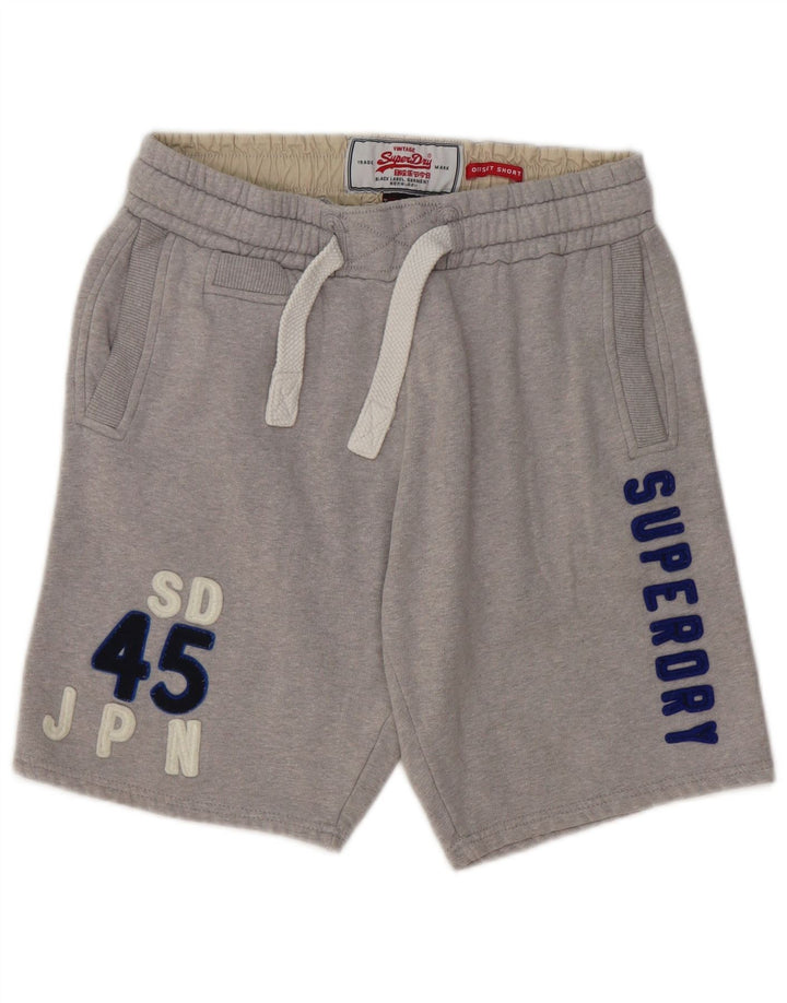 Superdry Herren Graphic Sport Shorts Mittelgraue Baumwolle