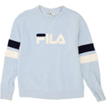 FILA Womens Graphic Sweatshirt Jumper UK 14 Medium Blue Colourblock Cotton Vintage Fila and Second-Hand Fila from Messina Hembry 