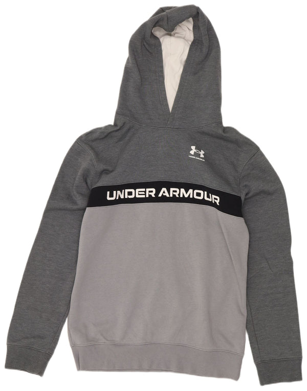 Under Armour Jungen-Kapuzenpullover mit Grafik, 13–14 Jahre, XL, Grau, Farbblock