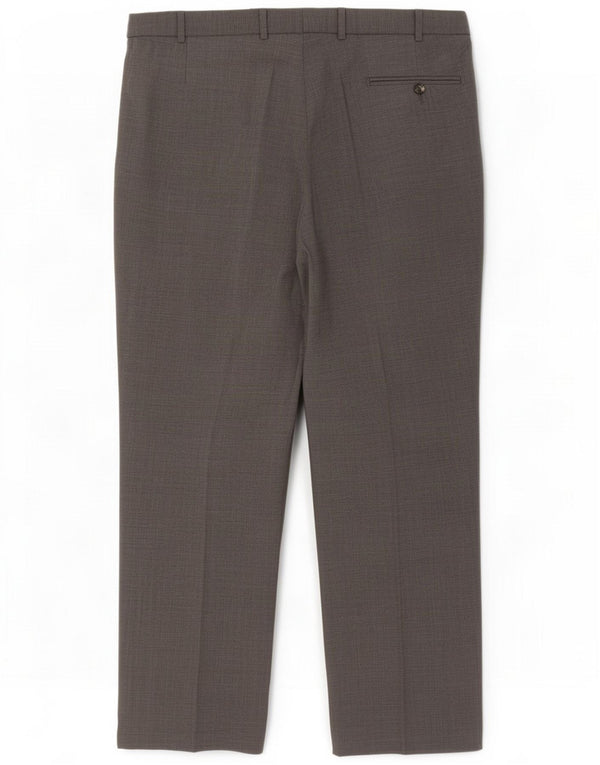 Marks & Spencer Herren-Anzughose mit geradem Schnitt, W38 L29, graues Polyester