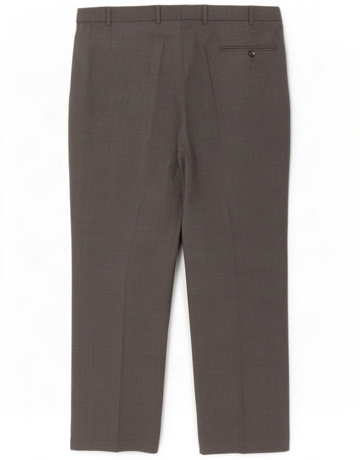 Marks & Spencer Herren-Anzughose mit geradem Schnitt, W38 L29, graues Polyester