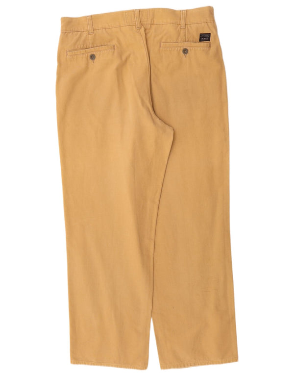 Mash Mens Straight Chino Trousers IT 50 Large W36 L28 Beige Cotton
