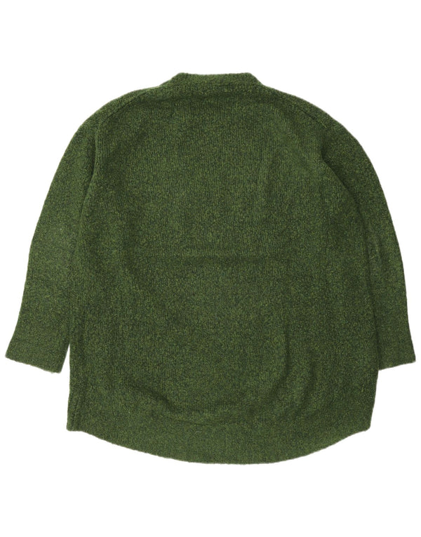 Zara Damen-Pullover, übergroß, Rundhalsausschnitt, Gr. 10, Größe S, Grün, Acryl